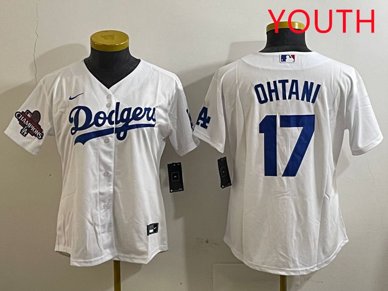 Youth Los Angeles Dodgers 17 Ohtani White Game 2025 Nike MLB Jersey style 3182